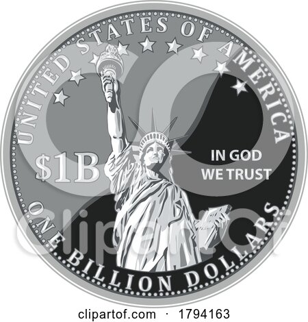 One Billion Dollar Coin of United States of America Isolated by patrimonio