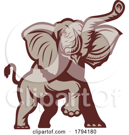 Charging or Marching Elephant Logo by patrimonio