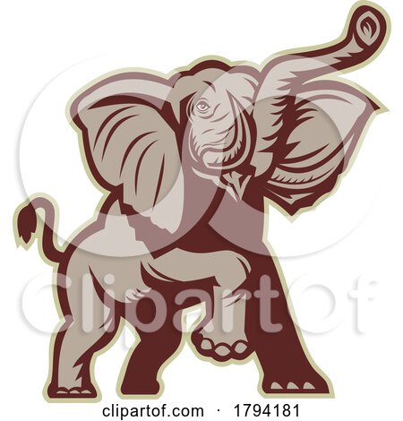 Charging or Marching Elephant Logo by patrimonio