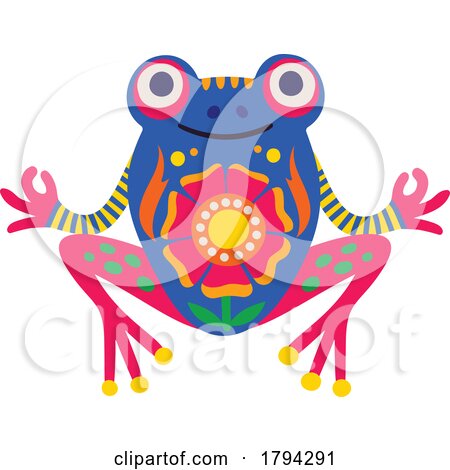 Colorful Mexican Themed Frog by Vector Tradition SM