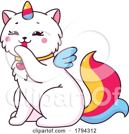 Unicorn Cat Grooming by Vector Tradition SM
