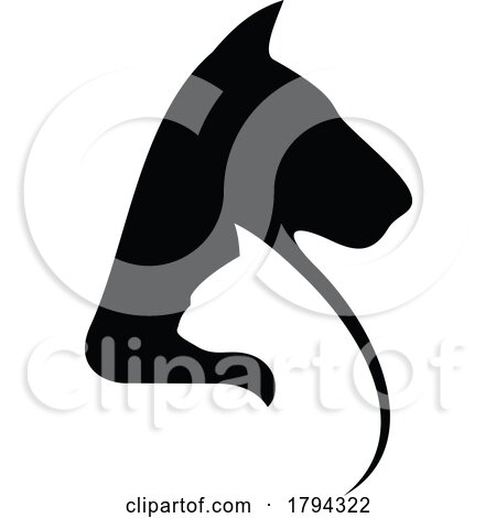 Silhouetted Dog and Cat Pet Clinic Animal Hospital Logo by Vector Tradition SM