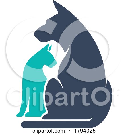 Silhouetted Dog and Cat Pet Clinic Animal Hospital Logo by Vector Tradition SM