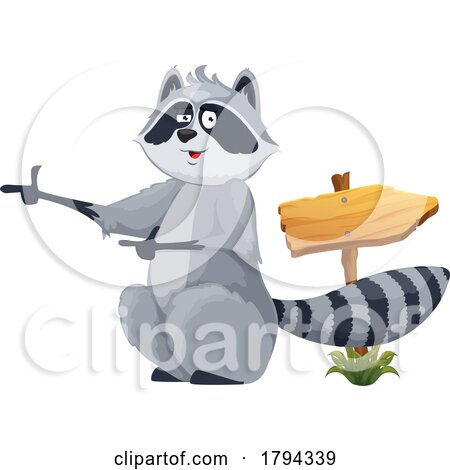Tricky Raccoon Pointing Someone in the Wrong Direction by Vector Tradition SM