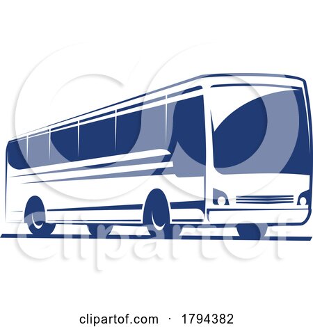 Blue Coach or Passenger Bus by Vector Tradition SM