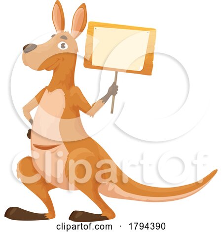 Kangaroo Holding a Sign by Vector Tradition SM