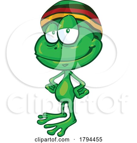 Cartoon Rasta Frog Standing with Hands on Hips by Domenico Condello