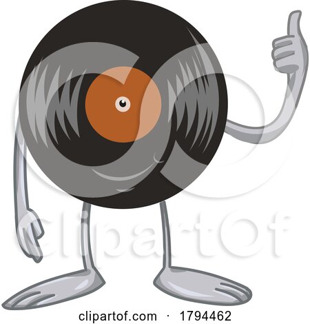 Cartoon Vinyl Record LP Character Mascot Giving a Thumb up by Domenico Condello