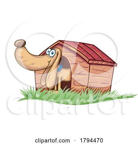 Cartoon Dog Emerging from a House by Domenico Condello