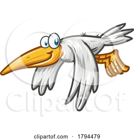 Cartoon Flying Seagull by Domenico Condello