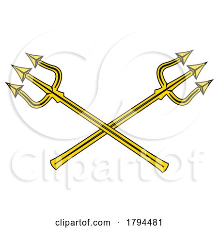 Logo of Crossed Golden Tridents by Vector Tradition SM