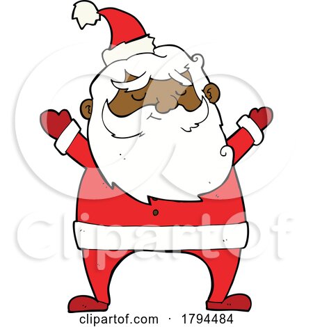 Cartoon Christmas Santa Claus with Open Arms by lineartestpilot
