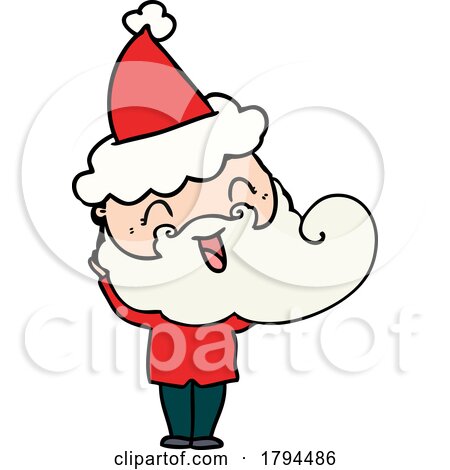 Cartoon Man in a Santa Hat by lineartestpilot