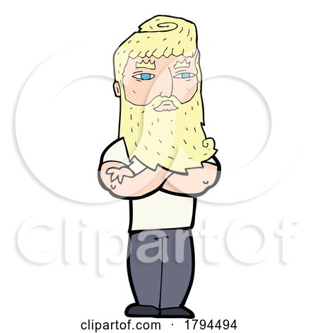 Cartoon Serious Bearded Man by lineartestpilot