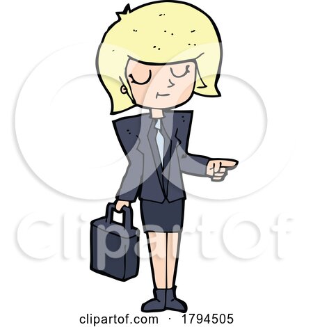Cartoon Blond Business Woman by lineartestpilot