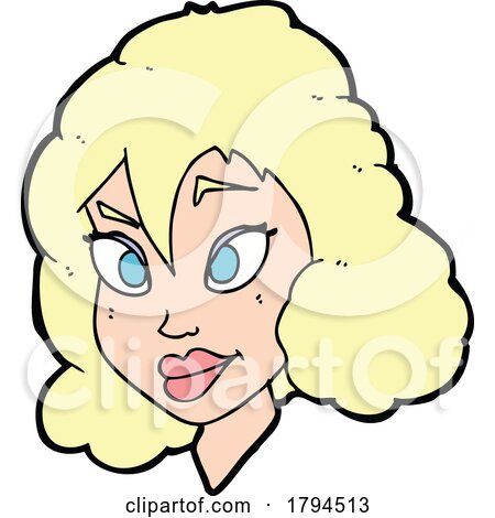 Sticker of a Cartoon Pretty Woman by lineartestpilot