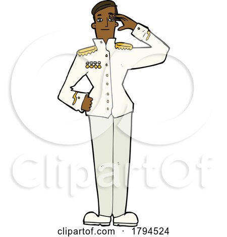 Cartoon Soldier Saluting in Uniform by lineartestpilot