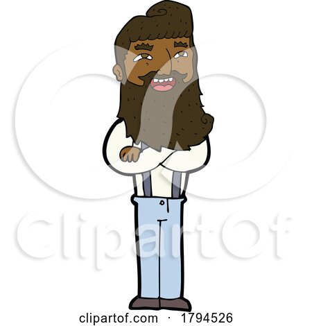 Cartoon Bearded Man by lineartestpilot
