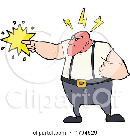 Cartoon Angry Man Pointing by lineartestpilot