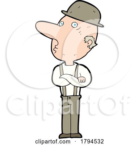 Cartoon Man with Folded Arms by lineartestpilot