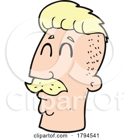 Cartoon Blond Man with a Mustache by lineartestpilot