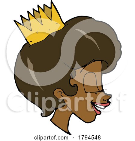 Cartoon Black Woman Wearing a Crown by lineartestpilot