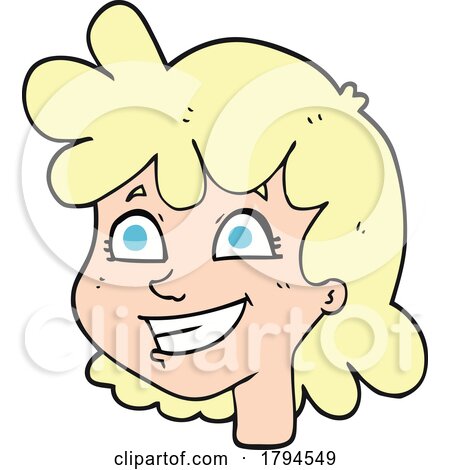 Sticker of a Cartoon Female Face by lineartestpilot