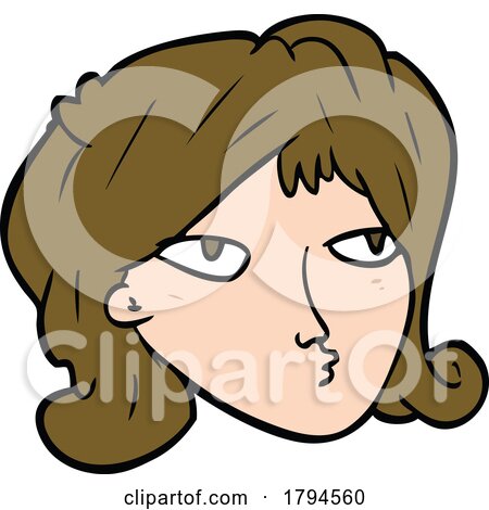 Cartoon Face of Dirty Blond Haired Woman by lineartestpilot