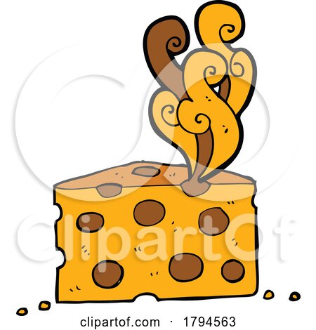 Cartoon Smelly Cheese Wedge by lineartestpilot