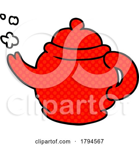 Cartoon Red Tea Pot by lineartestpilot