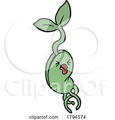Cartoon Gagging Sprouting Seed by lineartestpilot