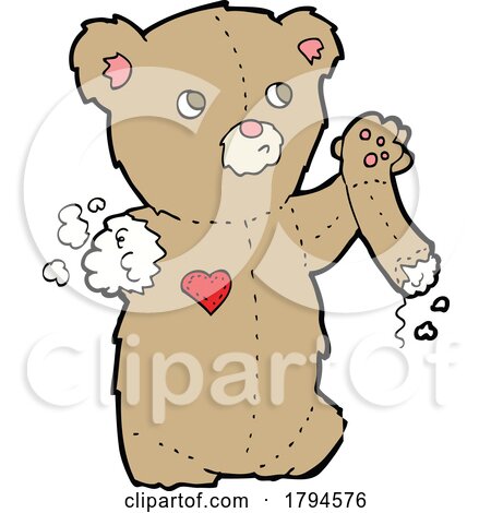Cartoon Torn Teddy Bear by lineartestpilot