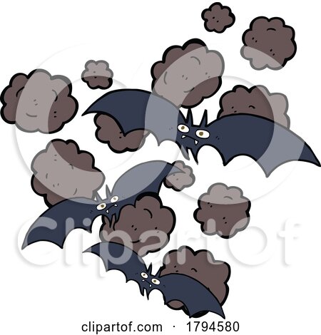 Cartoon Flying Bats by lineartestpilot