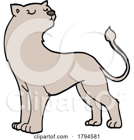 Cartoon Lioness or Cougar by lineartestpilot