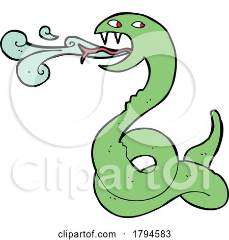 Cartoon Snake Shooting Venom by lineartestpilot