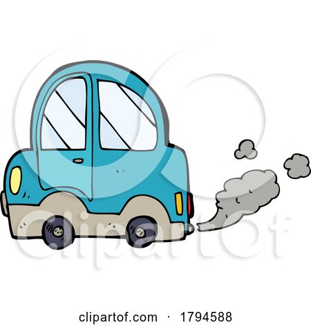 Cartoon Car with Smoke by lineartestpilot
