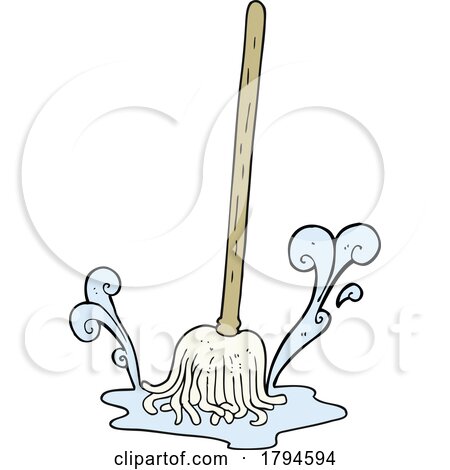 Cartoon Magic Self Mopping Mop by lineartestpilot