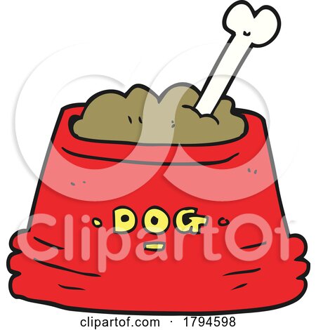 Cartoon Dog Food Bowl by lineartestpilot