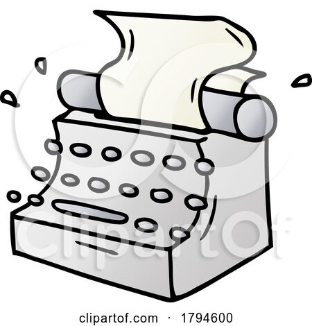 Cartoon Typewriter by lineartestpilot
