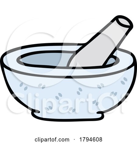 Cartoon Mortar and Pestle by lineartestpilot