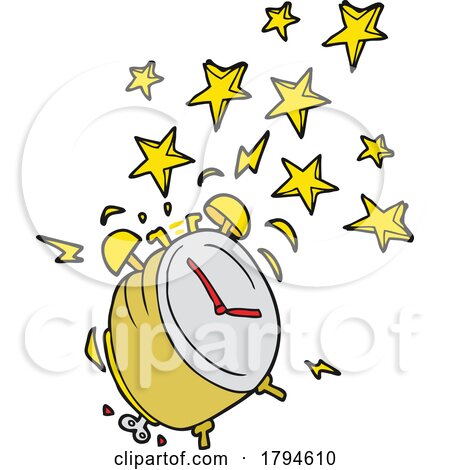 Cartoon Alarm Clock Going off by lineartestpilot