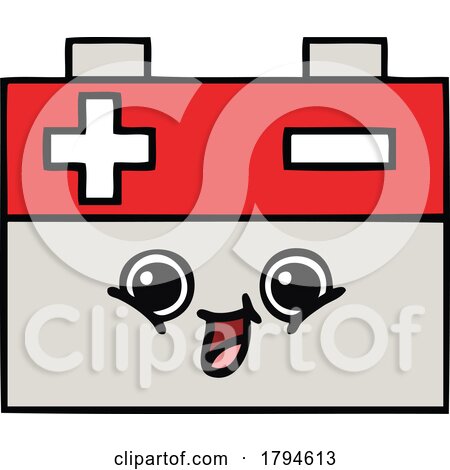 Cartoon Car Battery Mascot by lineartestpilot