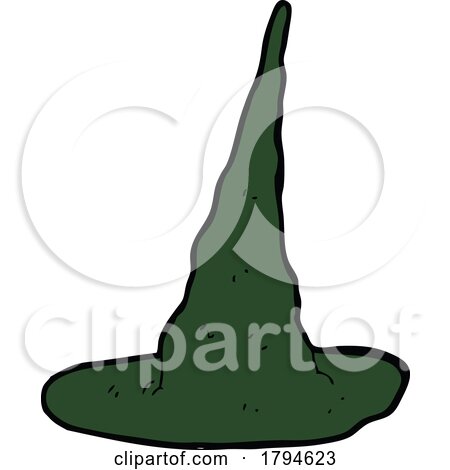 Cartoon Green Witch Hat by lineartestpilot