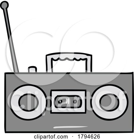 Cartoon Cassette Player Radio by lineartestpilot