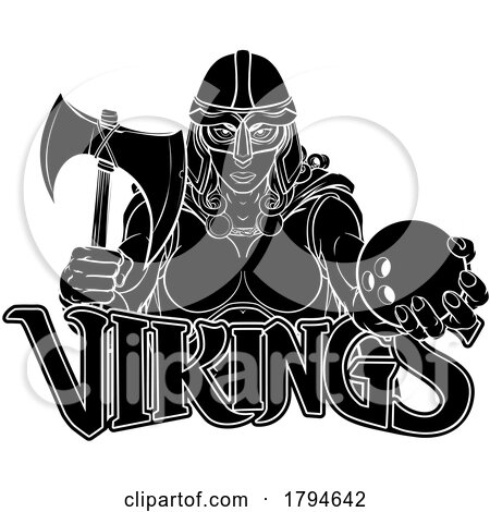 Viking Trojan Celtic Knight Bowling Warrior Woman by AtStockIllustration