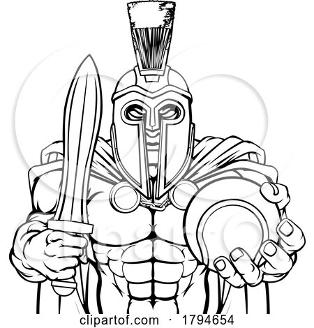 Spartan Trojan Tennis Sports Mascot by AtStockIllustration