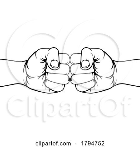 Two Fists Clenched Fist Bump Punch by AtStockIllustration