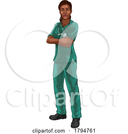 Black Woman Doctor Nurse Medical Professional by AtStockIllustration