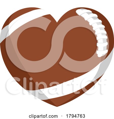 American Football Ball Heart Shape Concept by AtStockIllustration