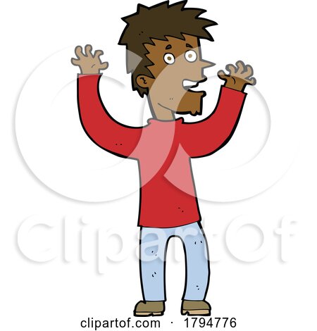 Clipart Cartoon Excited Man by lineartestpilot
